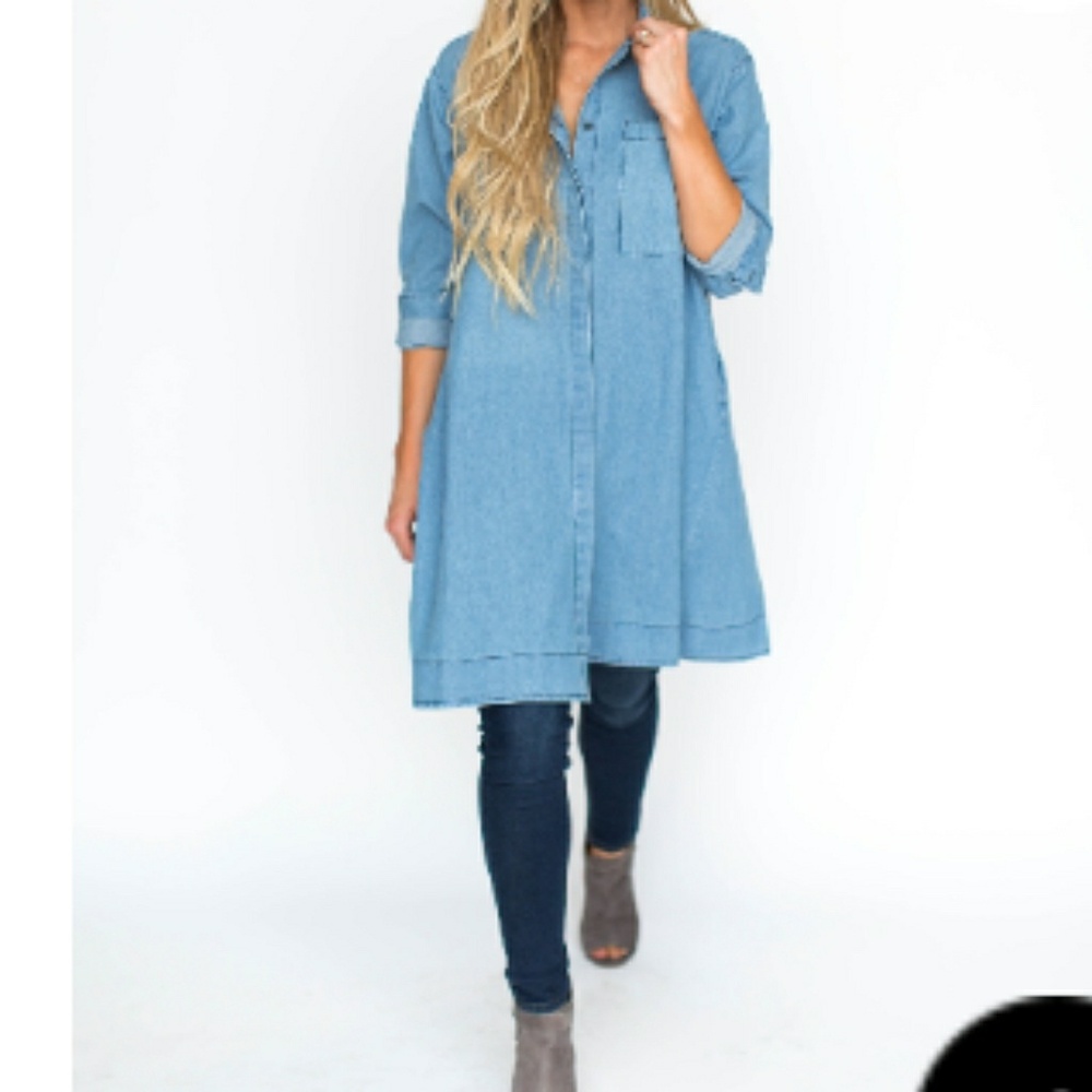 Denim shirt dress